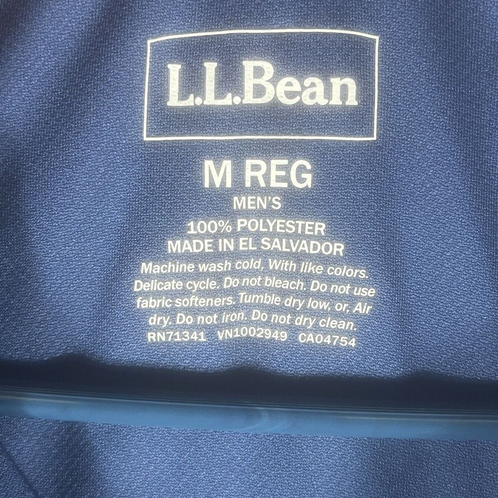 LL Bean Shirt Mens Size M Blue Lightweight Sport Shirt Quarter Zip - Picture 4 of 8